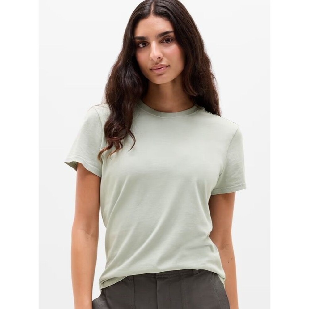 Athleta Favorite Classic Cotton Tee Shirt Short Sleeve Color Vera Quality Sz XL